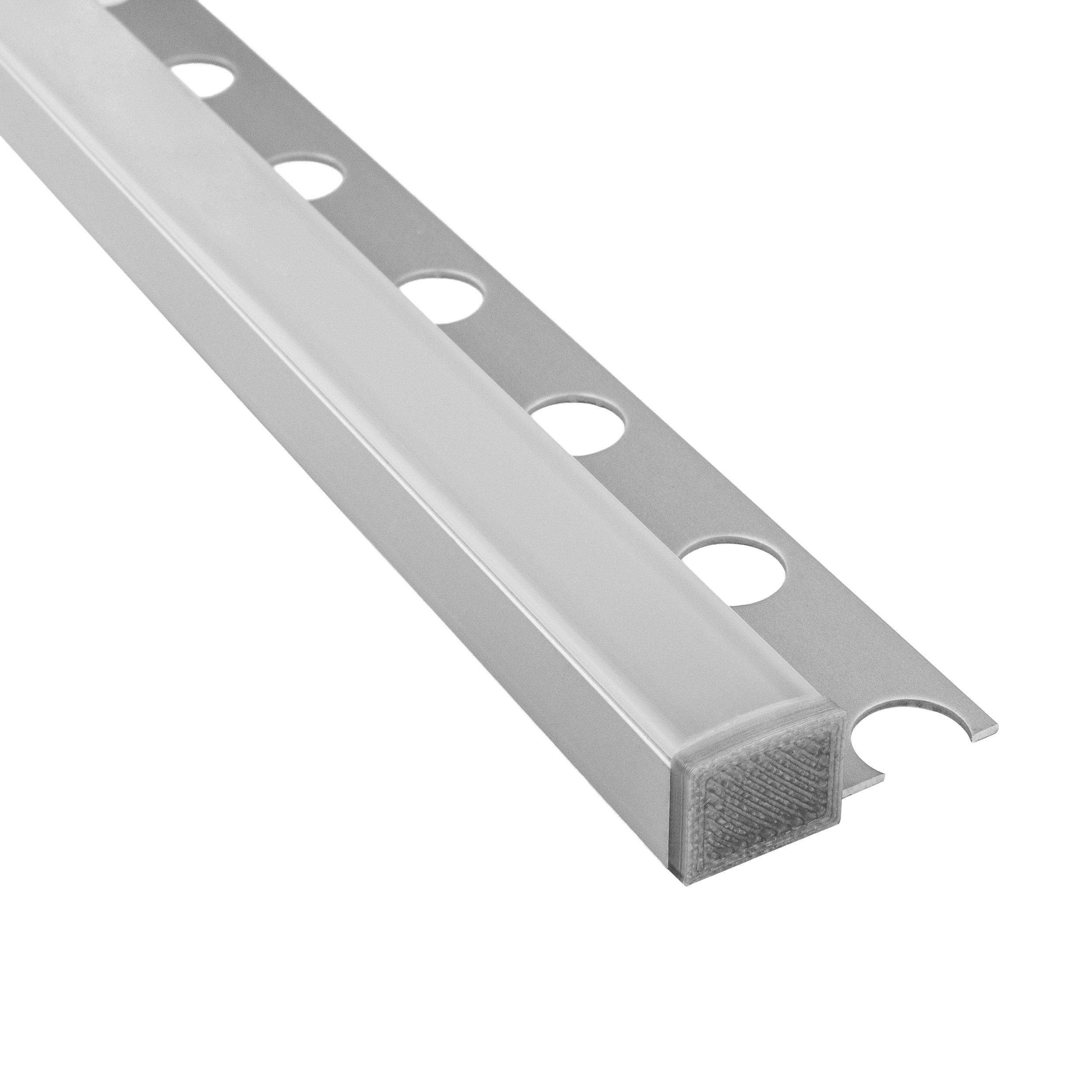 T77 LED Alu Fliesenprofil 12mm silber 1m opal