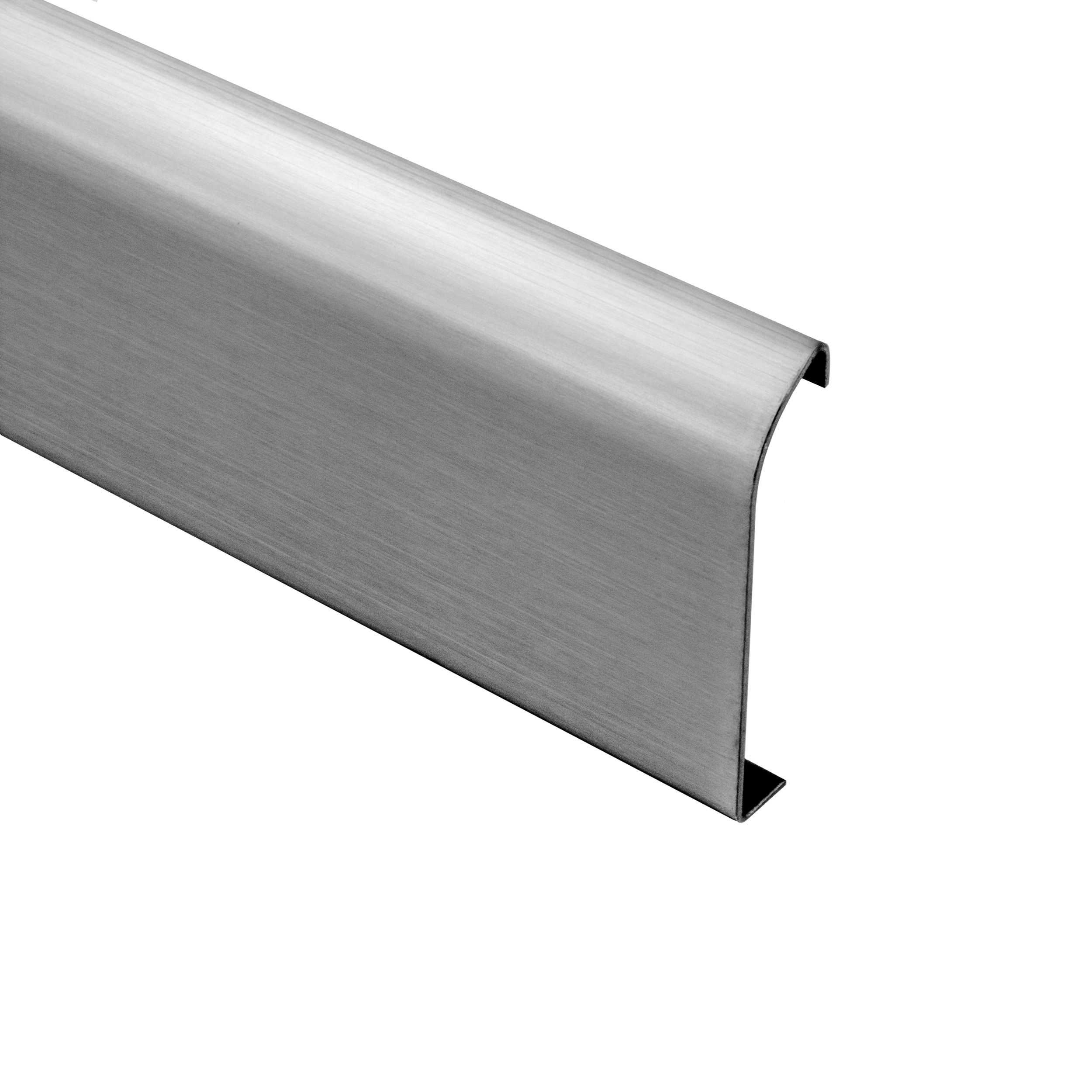 Sockelleiste Edelstahl Fußbodenleisten V2A L250cm 40mm silber gebürstet Profil 2,5m