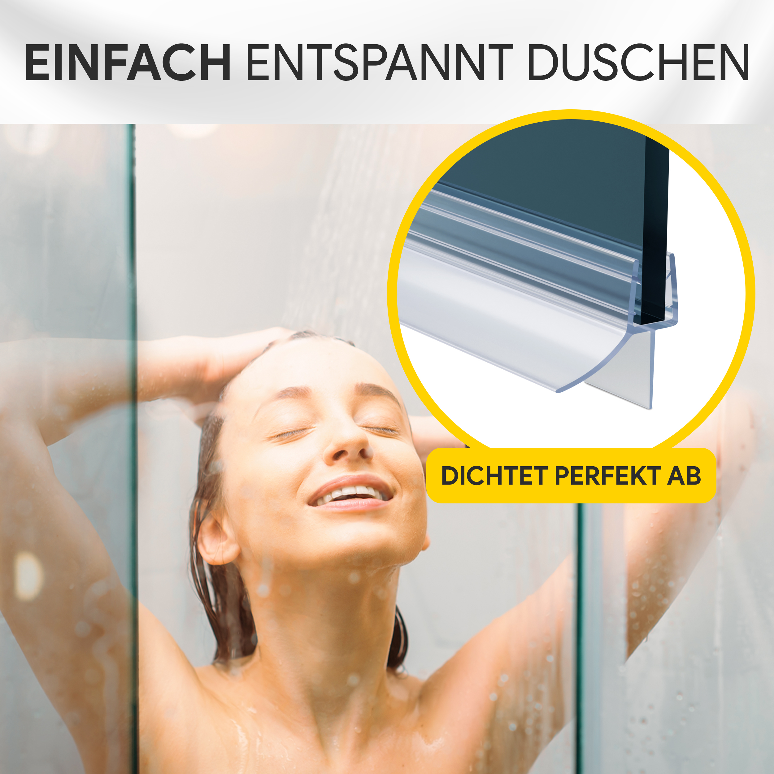 Duschdichtung PVC Ersatzdichtung Duschkabine Bad TYP-6 200cm Glasstärke 10mm