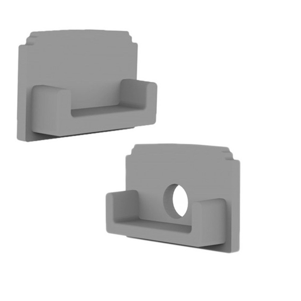 GX-FP2 LED Alu Fliesenprofil 10mm silber 2x Endkappen