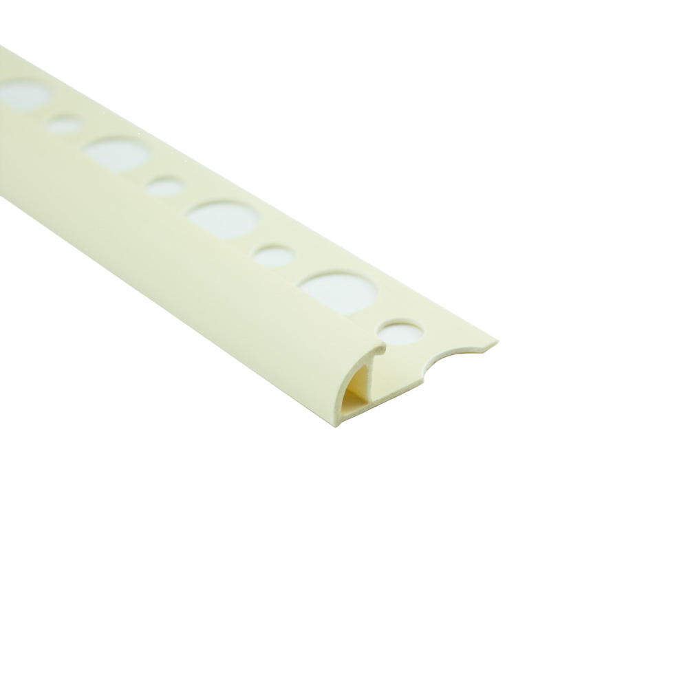 PVC Viertelkreis Fliesenschiene Fliesenprofil Kunststoff Schiene 8mm Jasmin