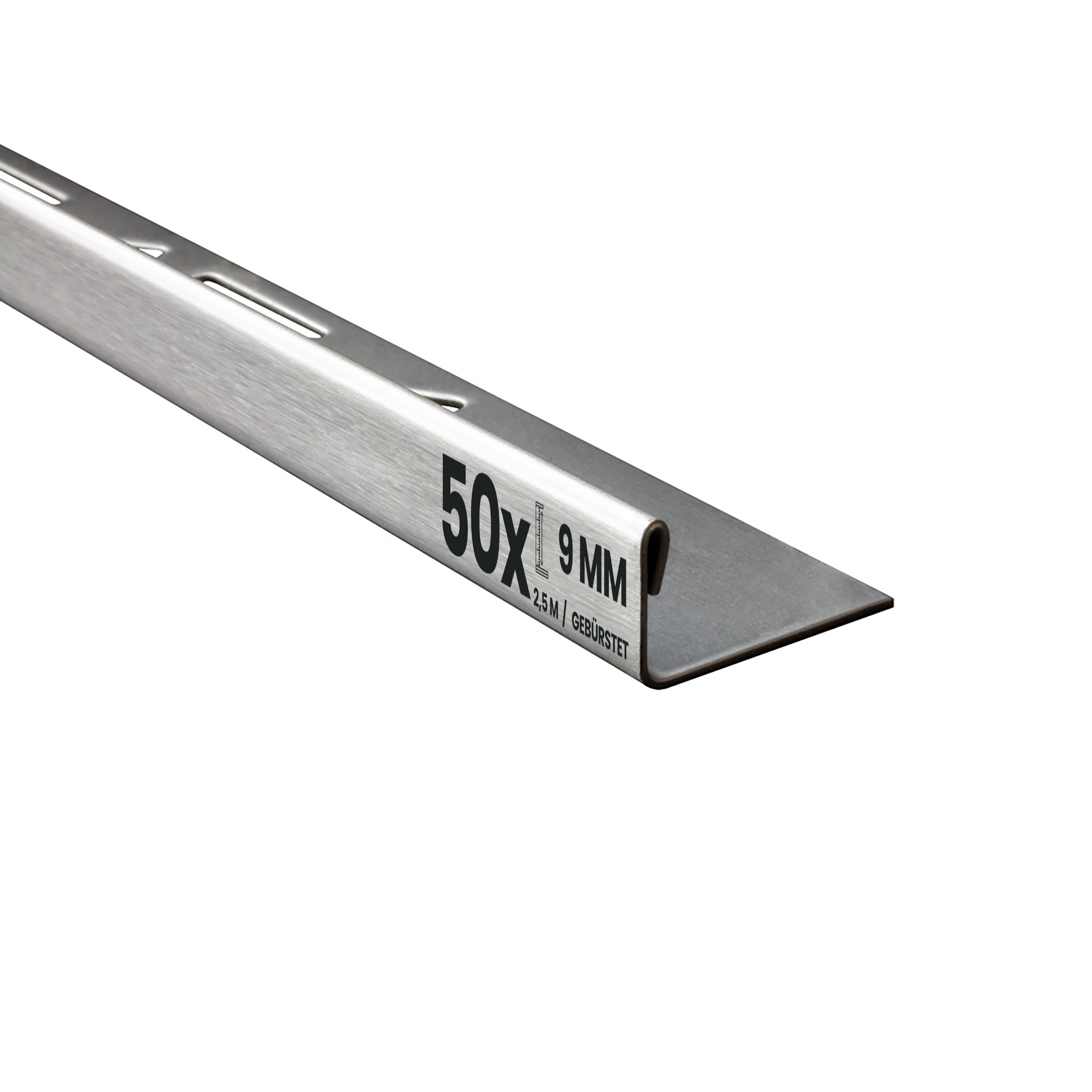 50x L-Profil Edelstahlschiene Fliesenschiene Fliesenprofil L250cm 9mm gebürstet 50x L-Profil Edelstahlschiene Fliesenschiene Fliesenprofil L250cm 9mm gebürstet
