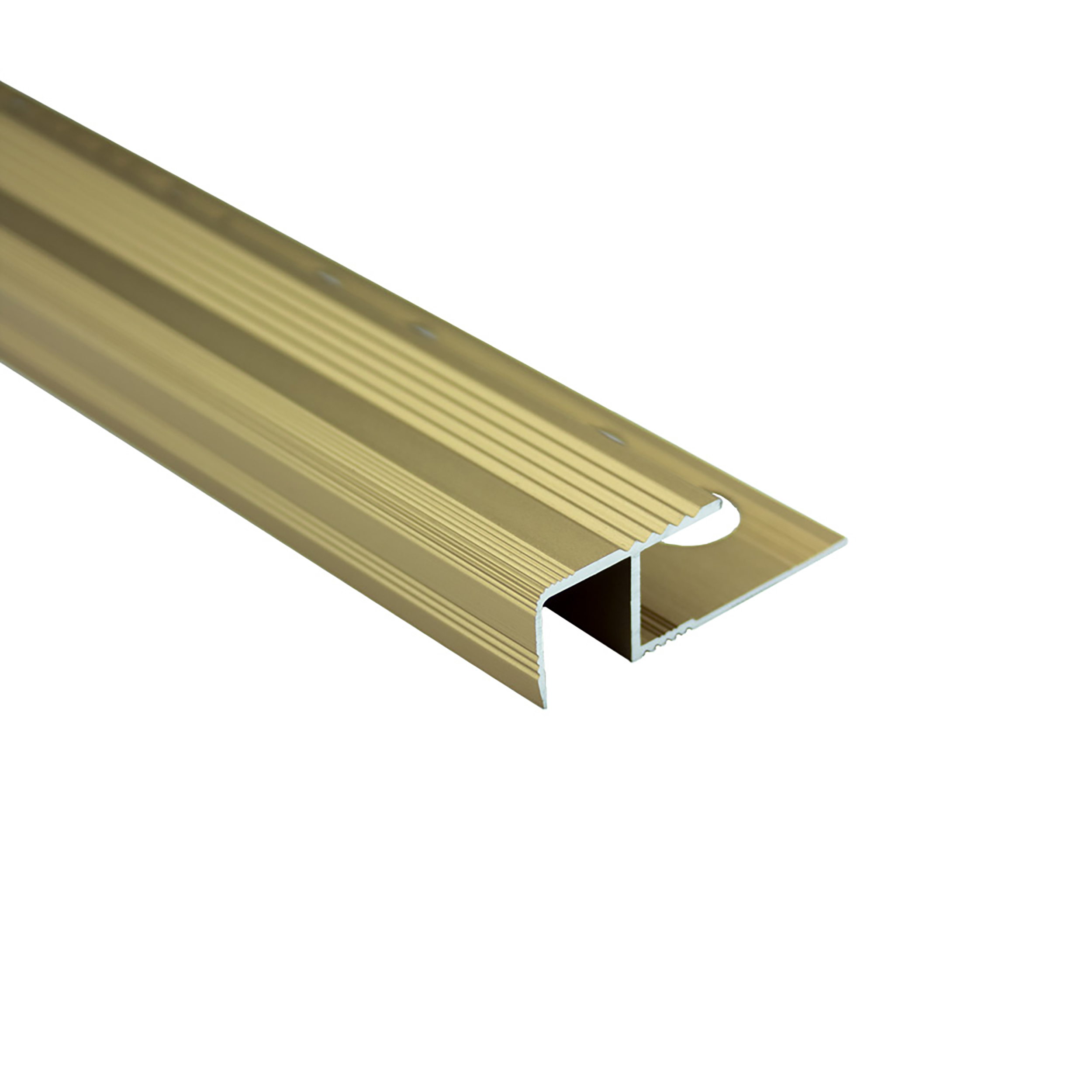 Alu Stufenprofil Fliesenschiene Profil Treppe Schiene matt L300cm H12mm gold Alu Stufenprofil Fliesenschiene Profil Treppe Schiene matt L300cm H12mm gold