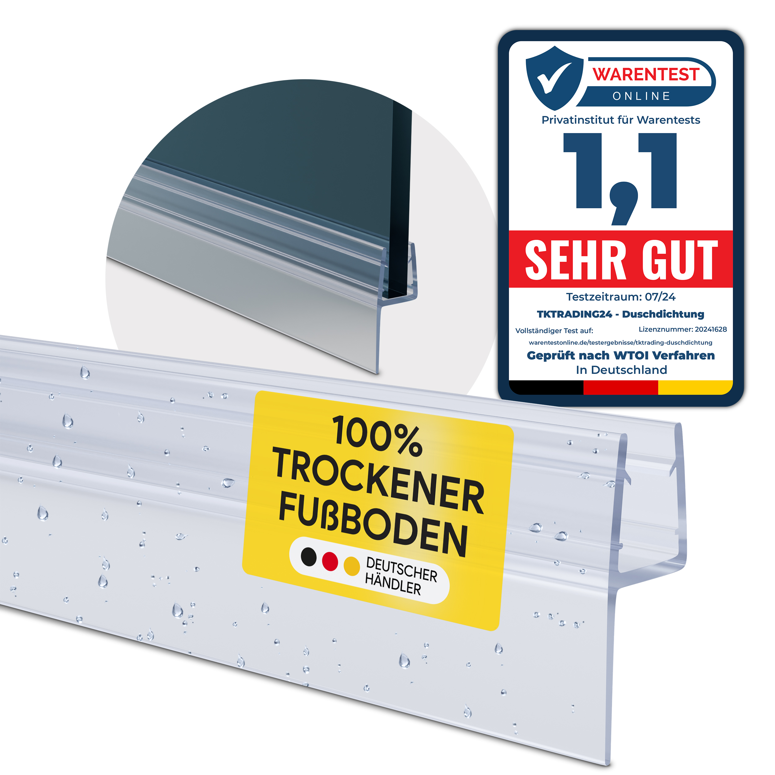 Duschdichtung PVC Ersatzdichtung Duschkabine Dusche TYP-22 200cm Glasstärke 6mm Duschdichtung PVC Ersatzdichtung Duschkabine Dusche TYP-22 200cm Glasstärke10mm