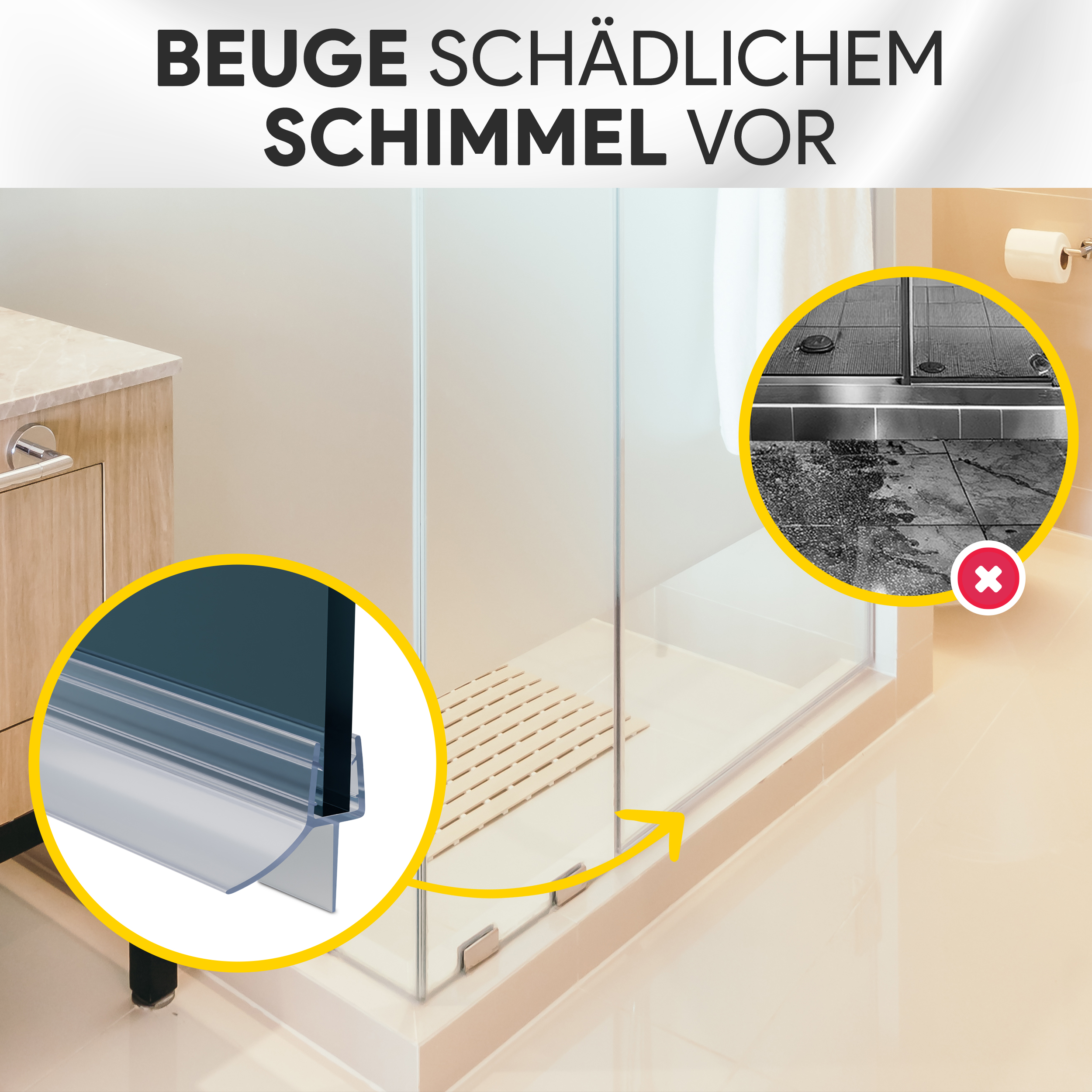 Duschdichtung PVC Ersatzdichtung Duschkabine Bad TYP-6 200cm Glasstärke 6mm Duschdichtung PVC Ersatzdichtung Duschkabine Bad TYP-6 200cm Glasstärke 10mm