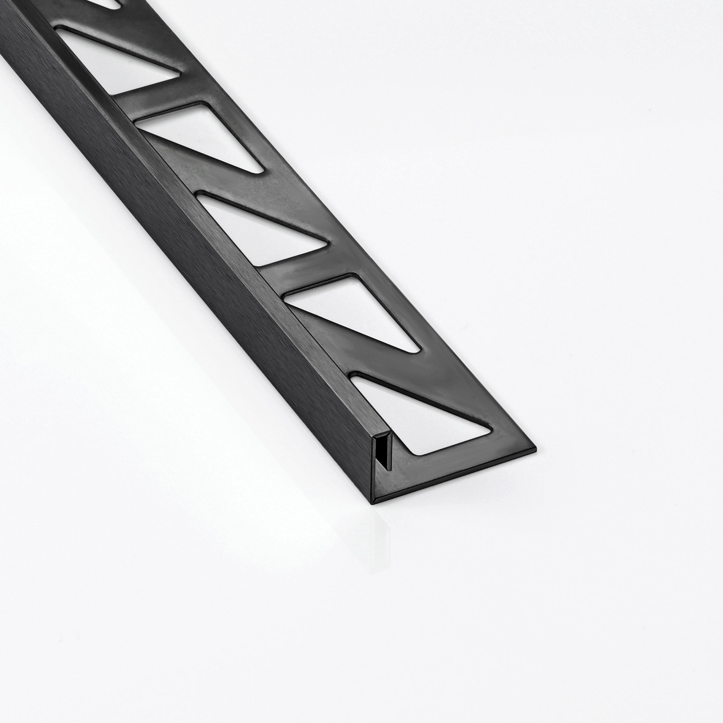 Slim-Line Edelstahl L-Profil Fliesenschiene V2A L250cm H10mm schwarz anthrazit gebürstet