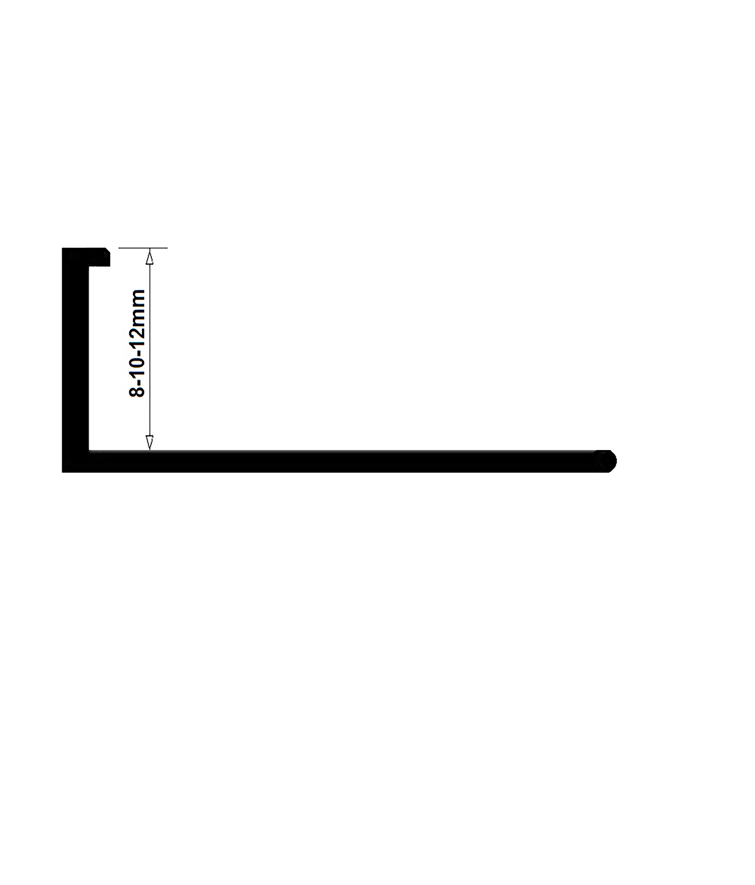 Alu L-Profil Fliesenschiene Fliesenprofil silber poliert 270cm 8mm
