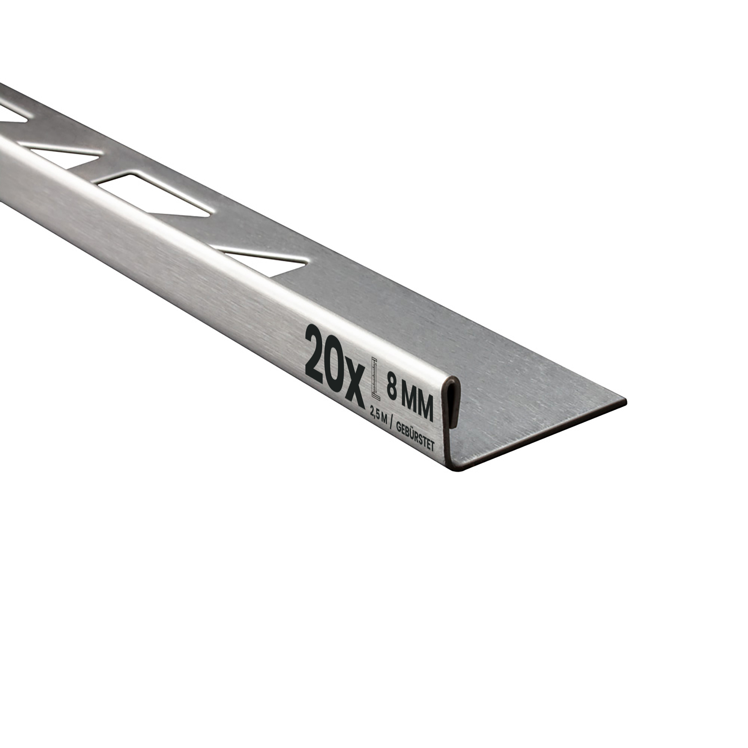 20x L-Profil Edelstahlschiene Fliesenschiene Fliesenprofil L250cm 8mm gebürstet 20x L-Profil Edelstahlschiene Fliesenschiene Fliesenprofil L250cm 8mm gebürstet