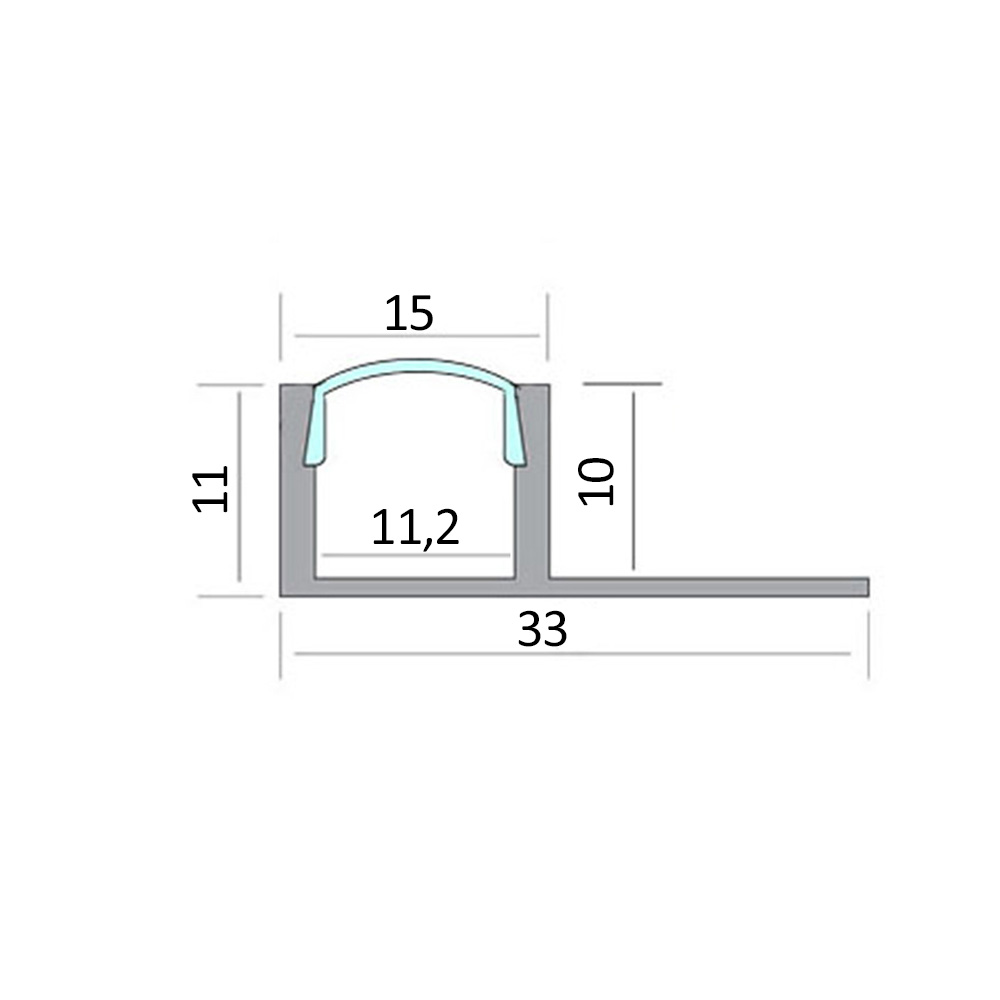 T77 LED Alu Fliesenprofil 10mm silber 2x Endkappen T77 LED Alu Fliesenprofil 10mm silber 2x Endkappen
