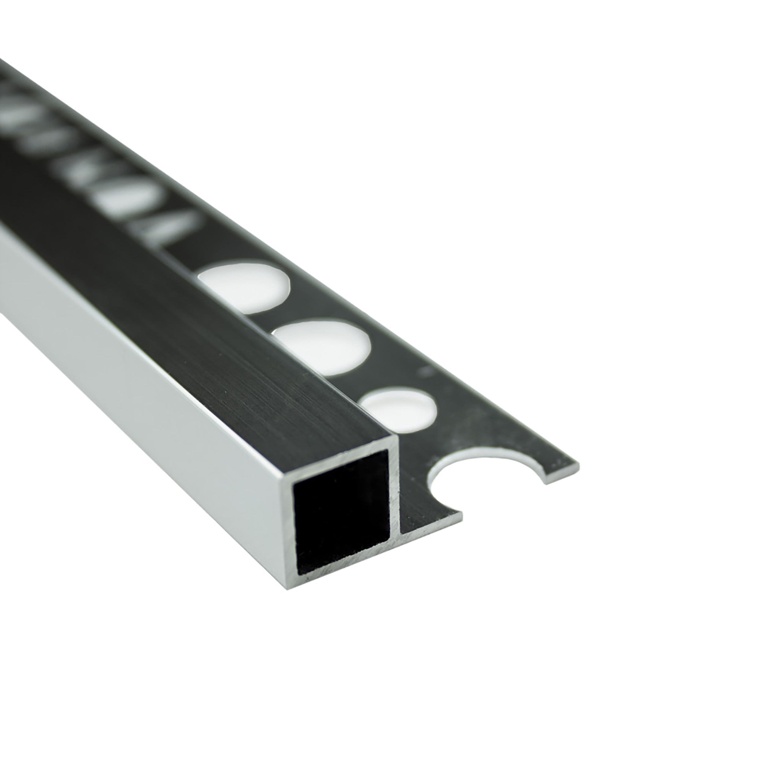 Alu Vierkant Quadrat Profil Fliesenschiene Schiene silber L270cm H10mm poliert