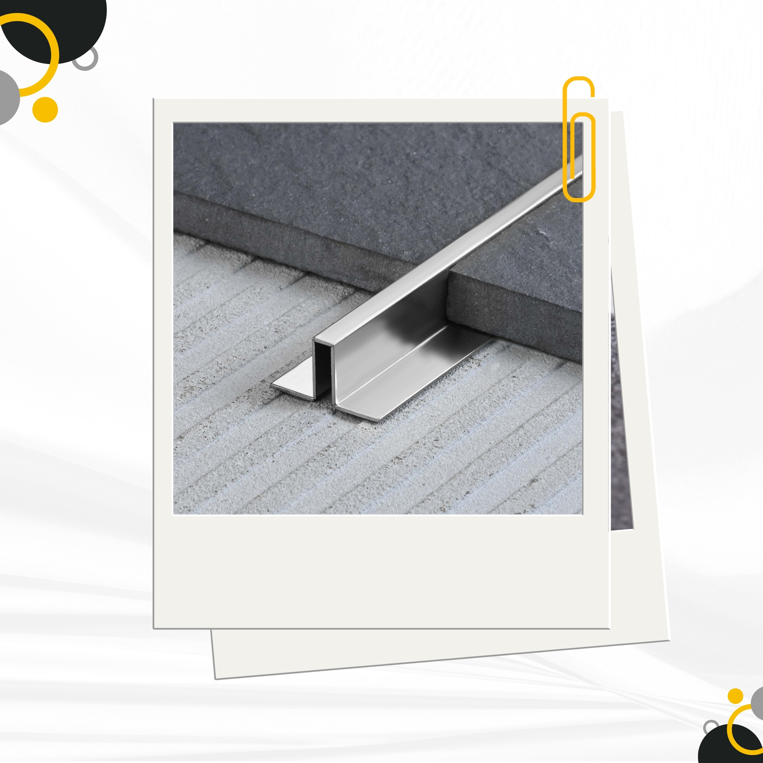 Slim-Line U-Profil Bordüre mit Schenkel Fliesenschiene Edelstahl V2A L250cm H12 glänzend