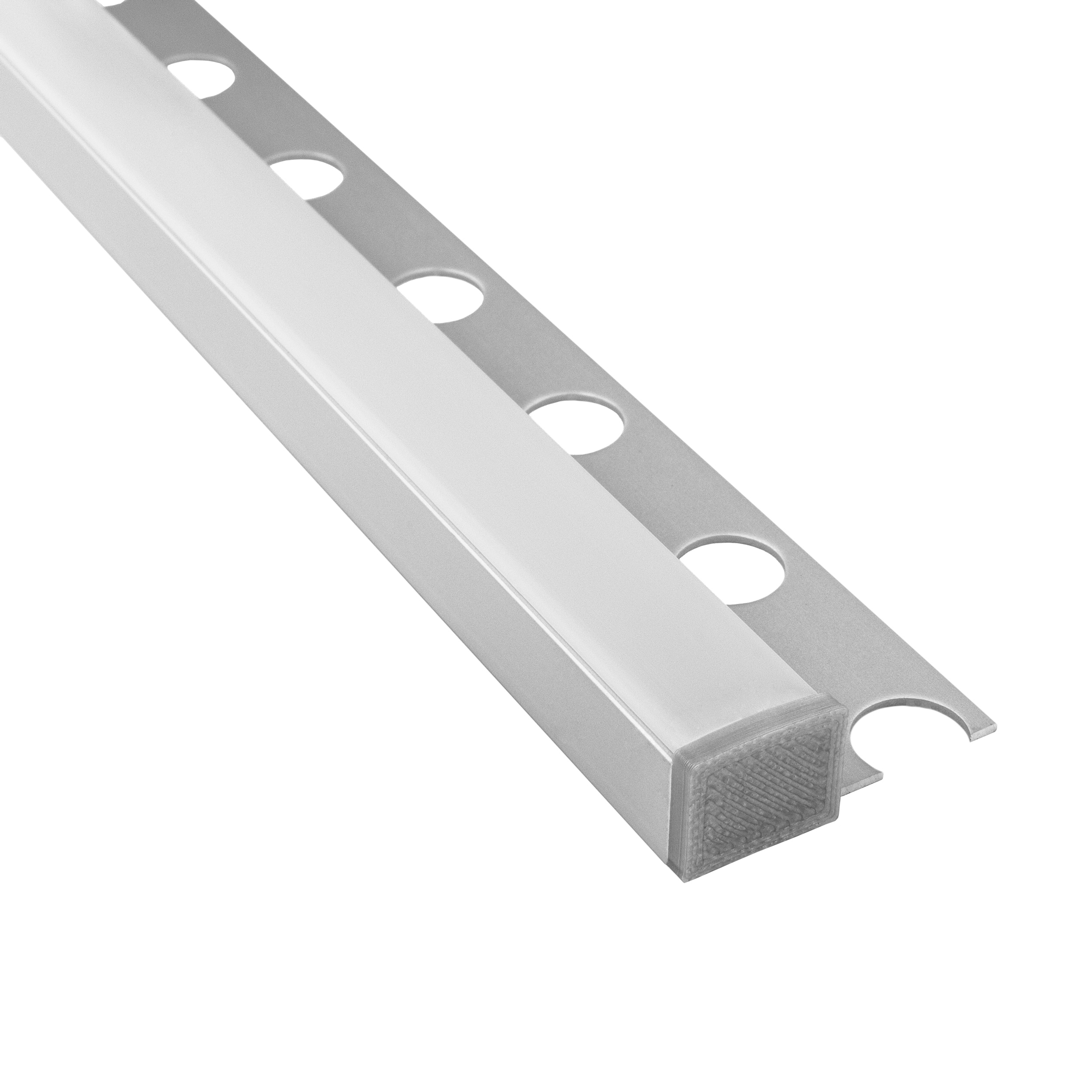 T77 LED Alu Fliesenprofil 10mm silber 2m milky