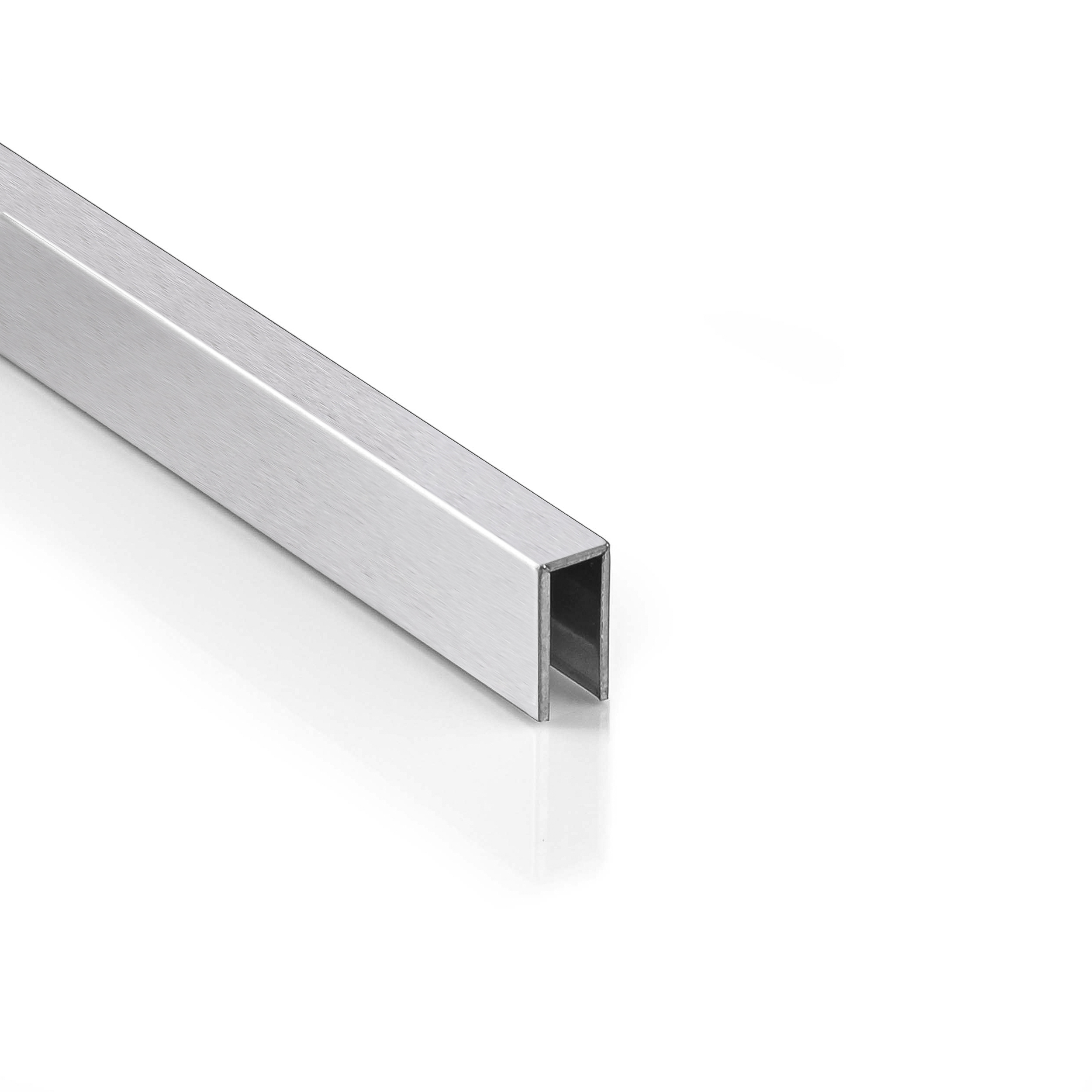 Deko Bordüre U-Profil Zierleiste Fliesenschiene Edelstahl V2A L250cm 3mm silber gebürstet Deko Bordüre U-Profil Zierleiste Fliesenschiene Edelstahl V2A L250cm 3mm silber gebürstet