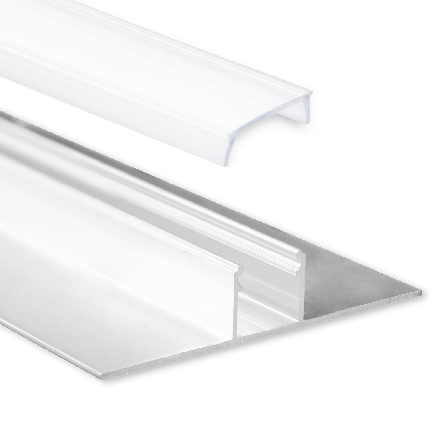 GX-TBP3 LED Profil Trockenbau 200 cm, LED Stripes max. 14mm, silber Abdeckung opal