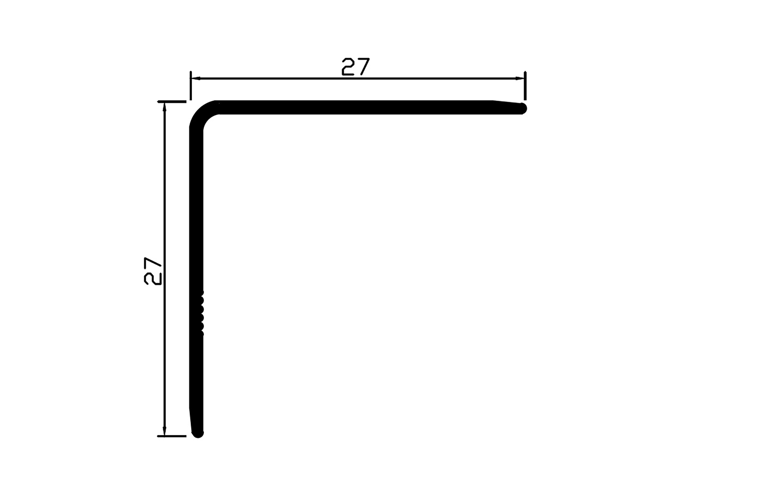 Alu Winkel-Profil Kantenschutz Zierleiste Profil weiss 270cm H27mm