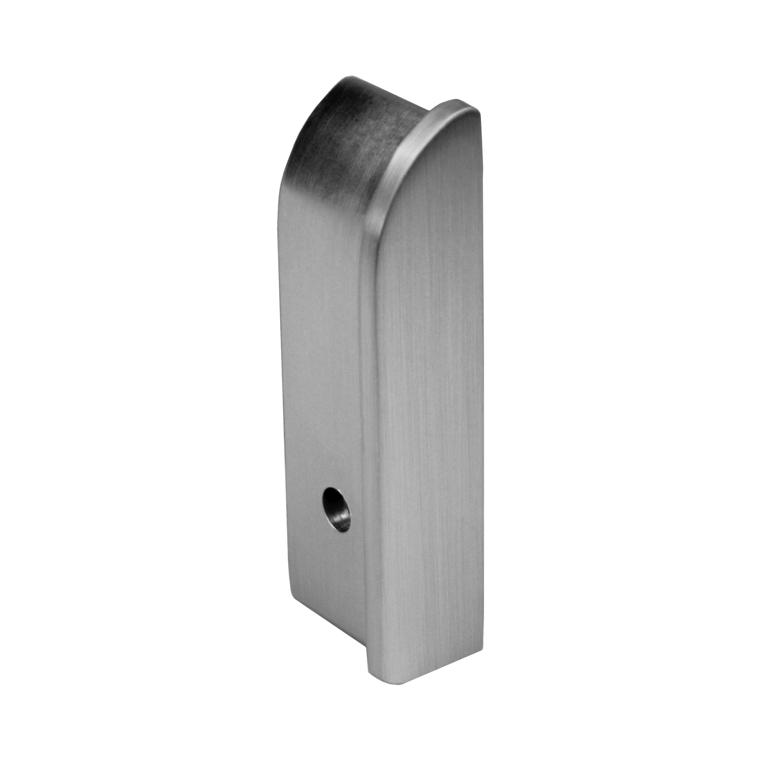 Sockelleiste Edelstahl Fußbodenleisten V2A L250cm 40mm silber gebürstet Endkappe rechts