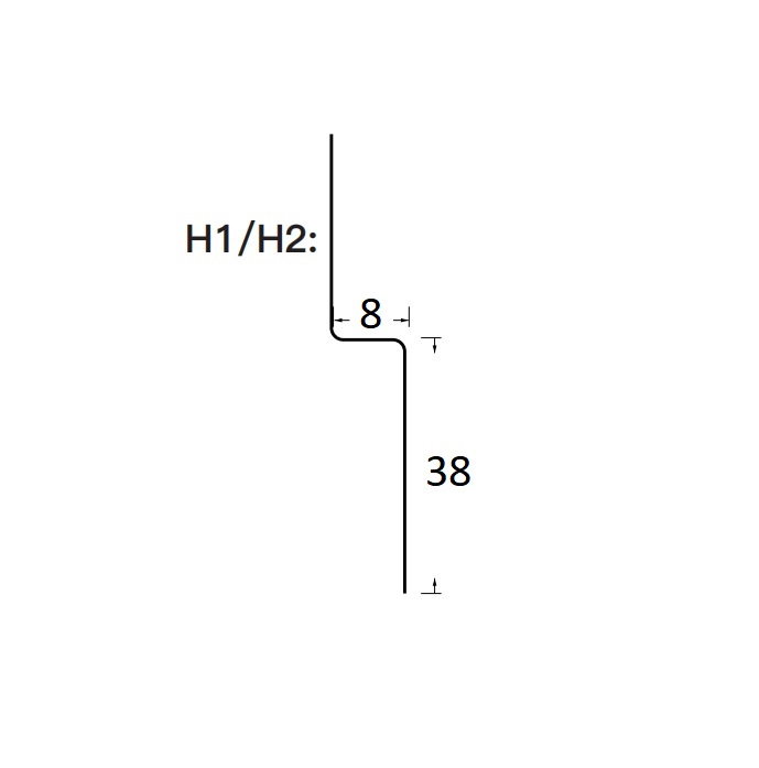 Dusch-, Wand-, Keil-Profil Gefälleprofil begehbare Dusche gebürstet 8mm Typ 6 - Links - 200cm