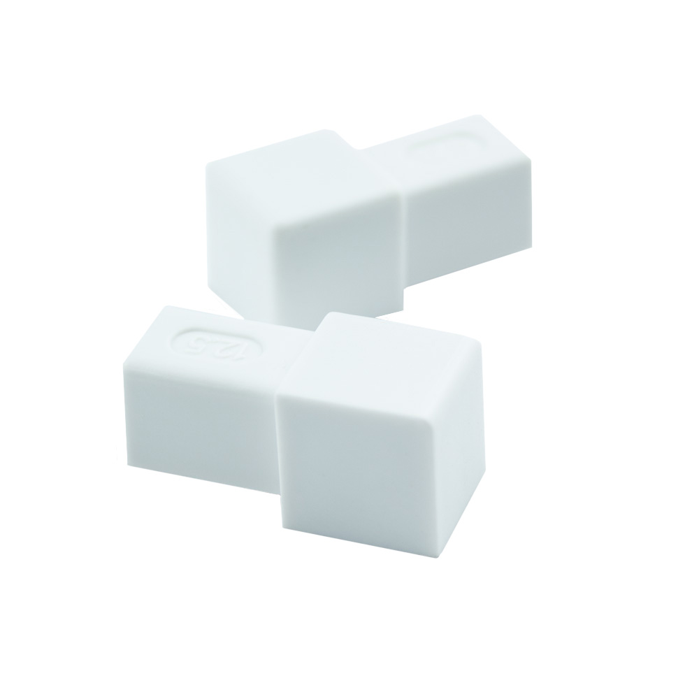 PVC Quadrat Fliesenschiene Fliesenprofil Kunststoff Schiene weiß 12,5mm Eckstück PVC Quadrat Fliesenschiene Fliesenprofil Kunststoff Schiene weiß matt L250cm