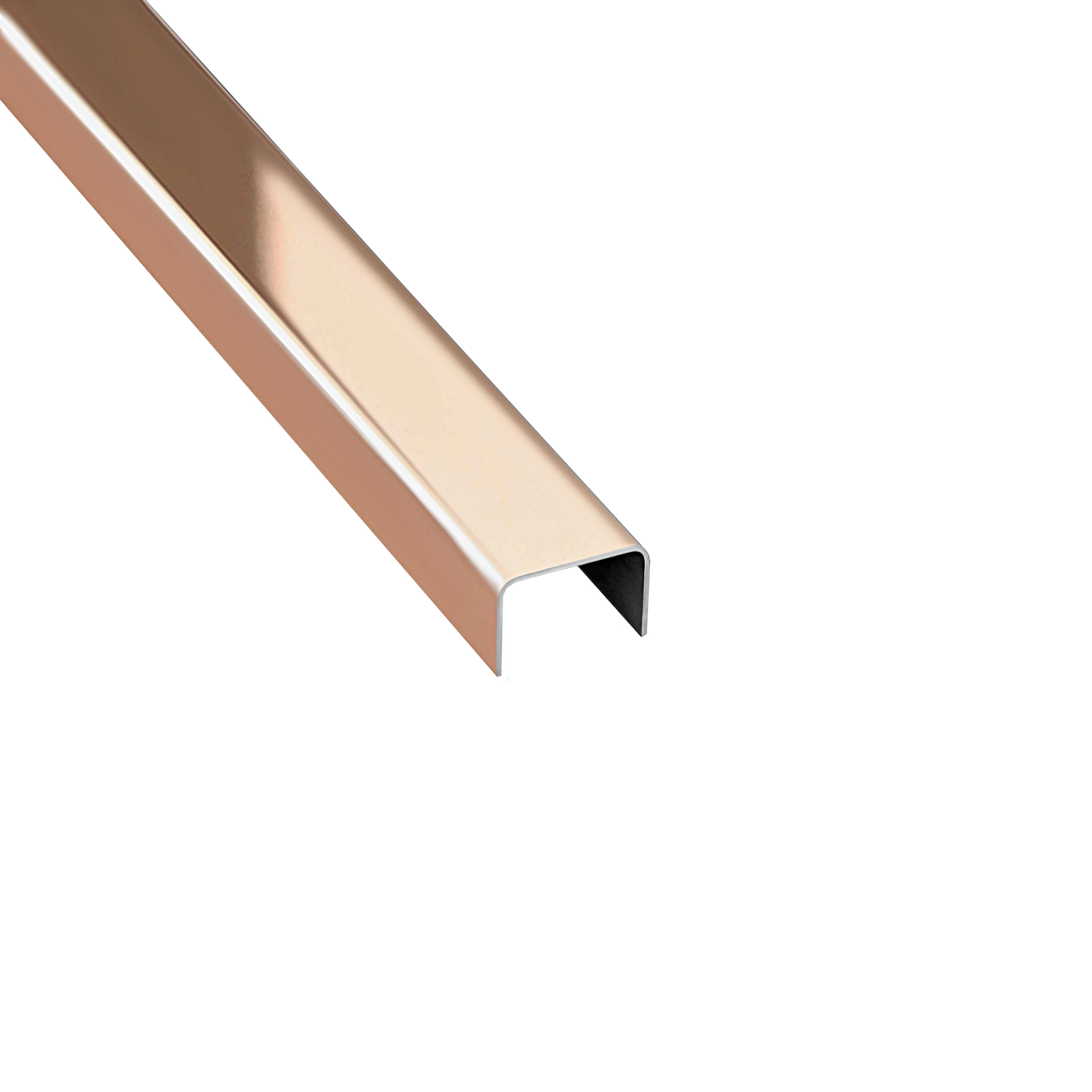 U Profil Edelstahlschiene Bordüre Fliesenschiene Edelstahl V2A L250cm 15mm rose glänzend U Profil Edelstahlschiene Bordüre Fliesenschiene Edelstahl V2A L250cm 15mm rose glänzend