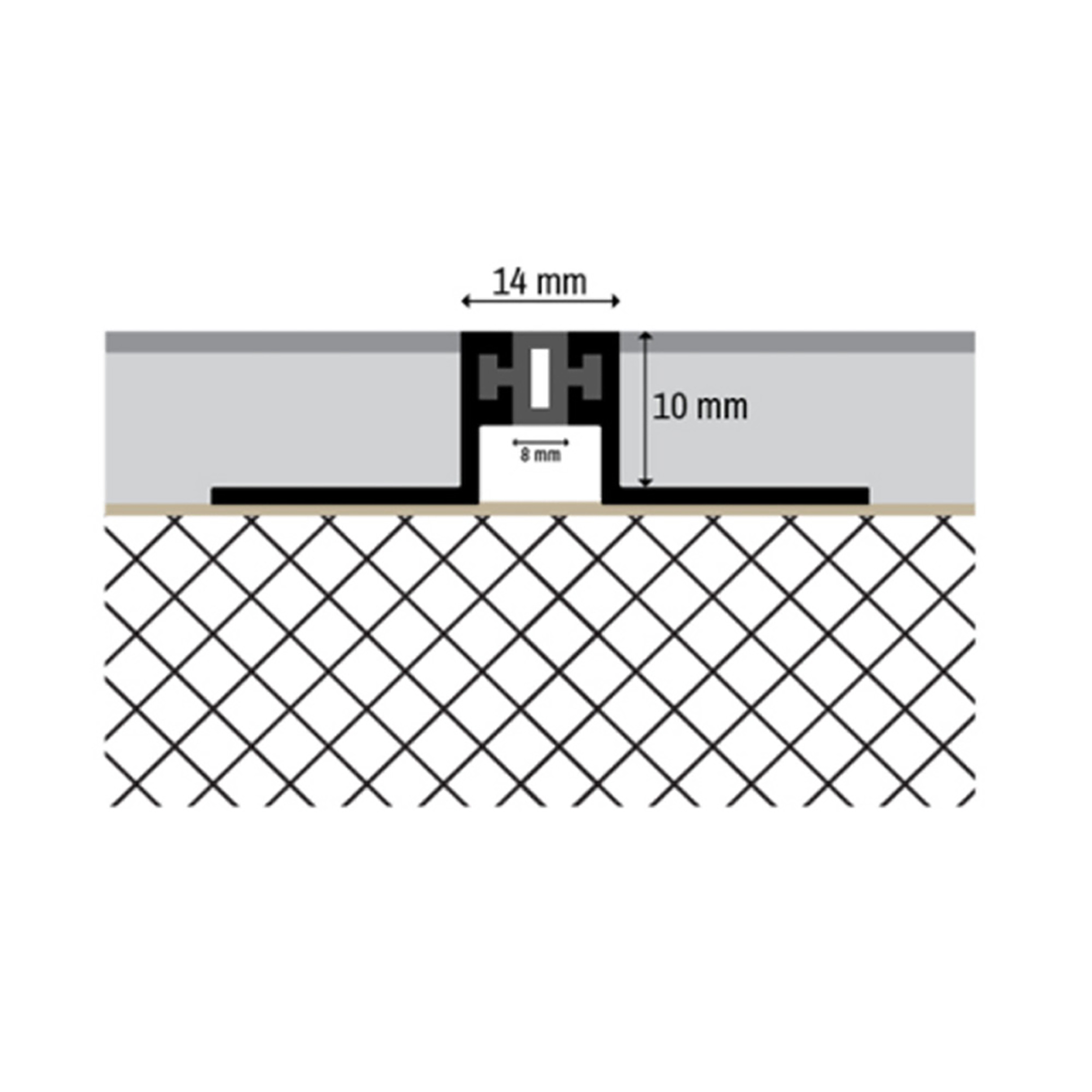 ALU Dehnfugen Fliesenschiene Fliesenprofil silber matt L270cm 10mm-12mm ALU Dehnfugen Fliesenschiene Fliesenprofil silber matt L270cm 10mm