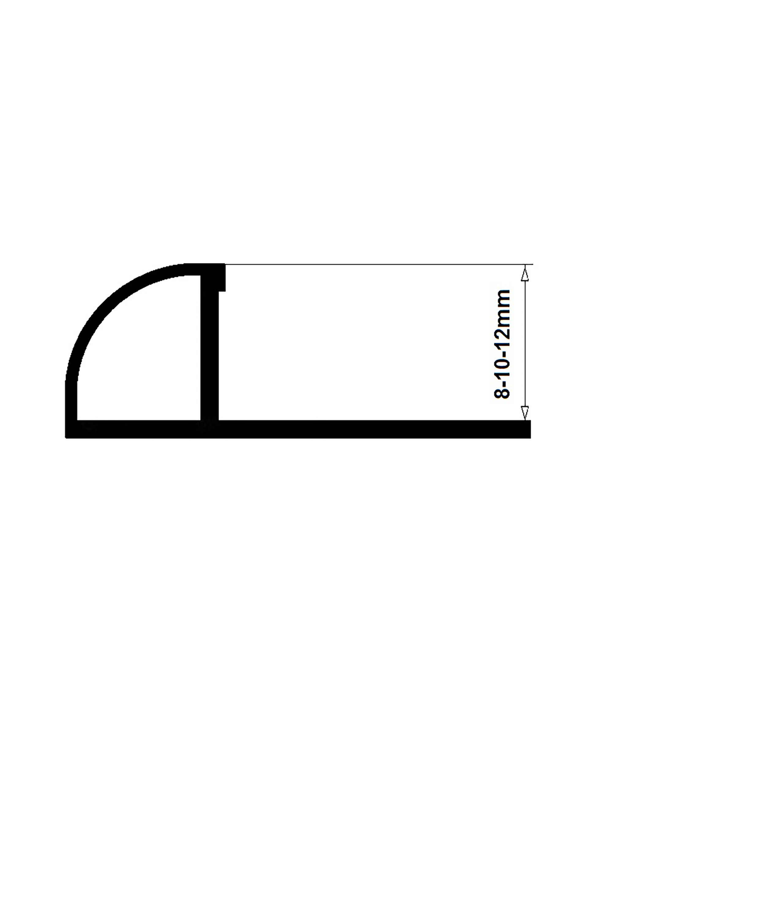 Alu Viertelkreis Profil Fliesenschiene gold matt L270cm 12mm