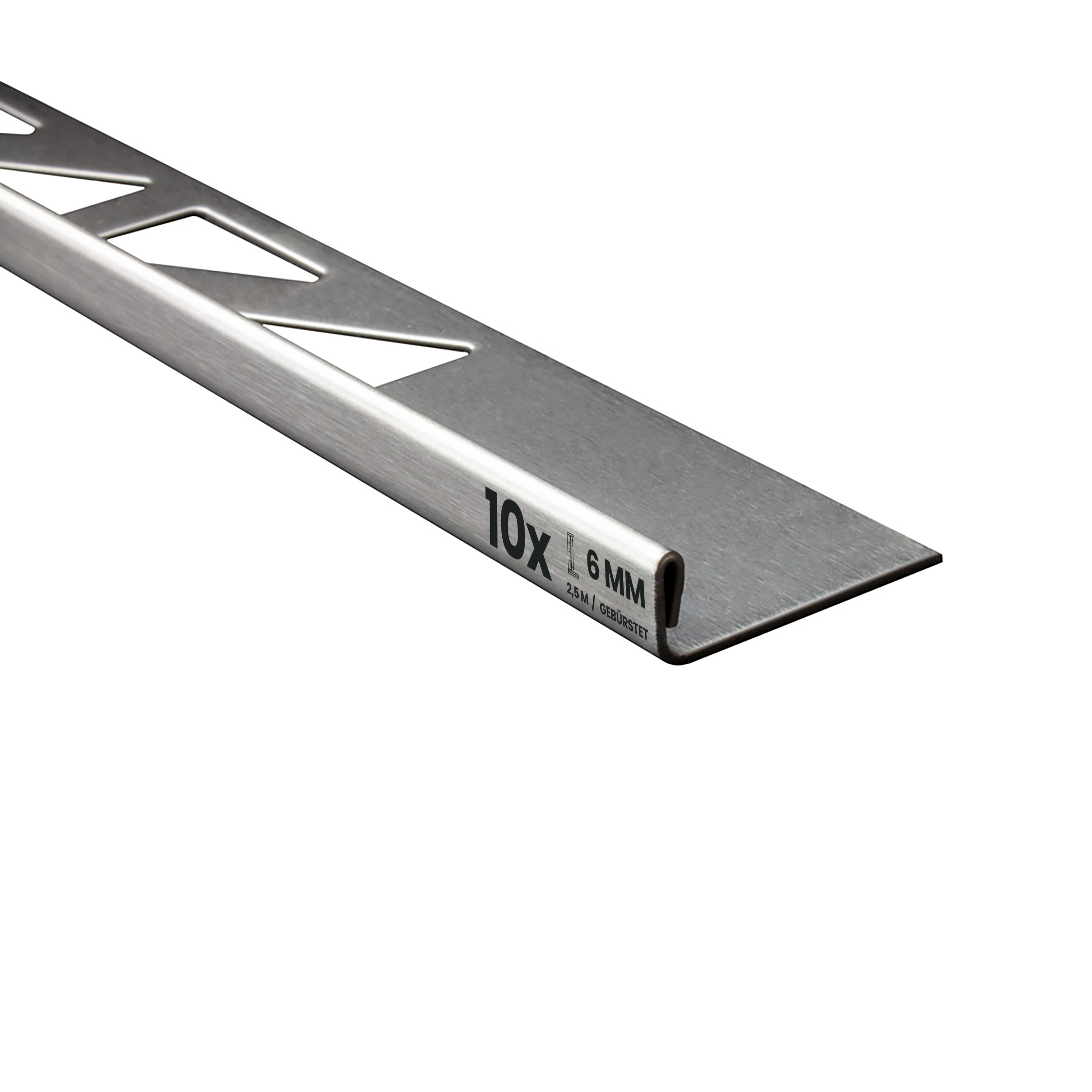 10x L-Profil Edelstahlschiene Fliesenschiene Fliesenprofil L250cm 6mm gebürstet