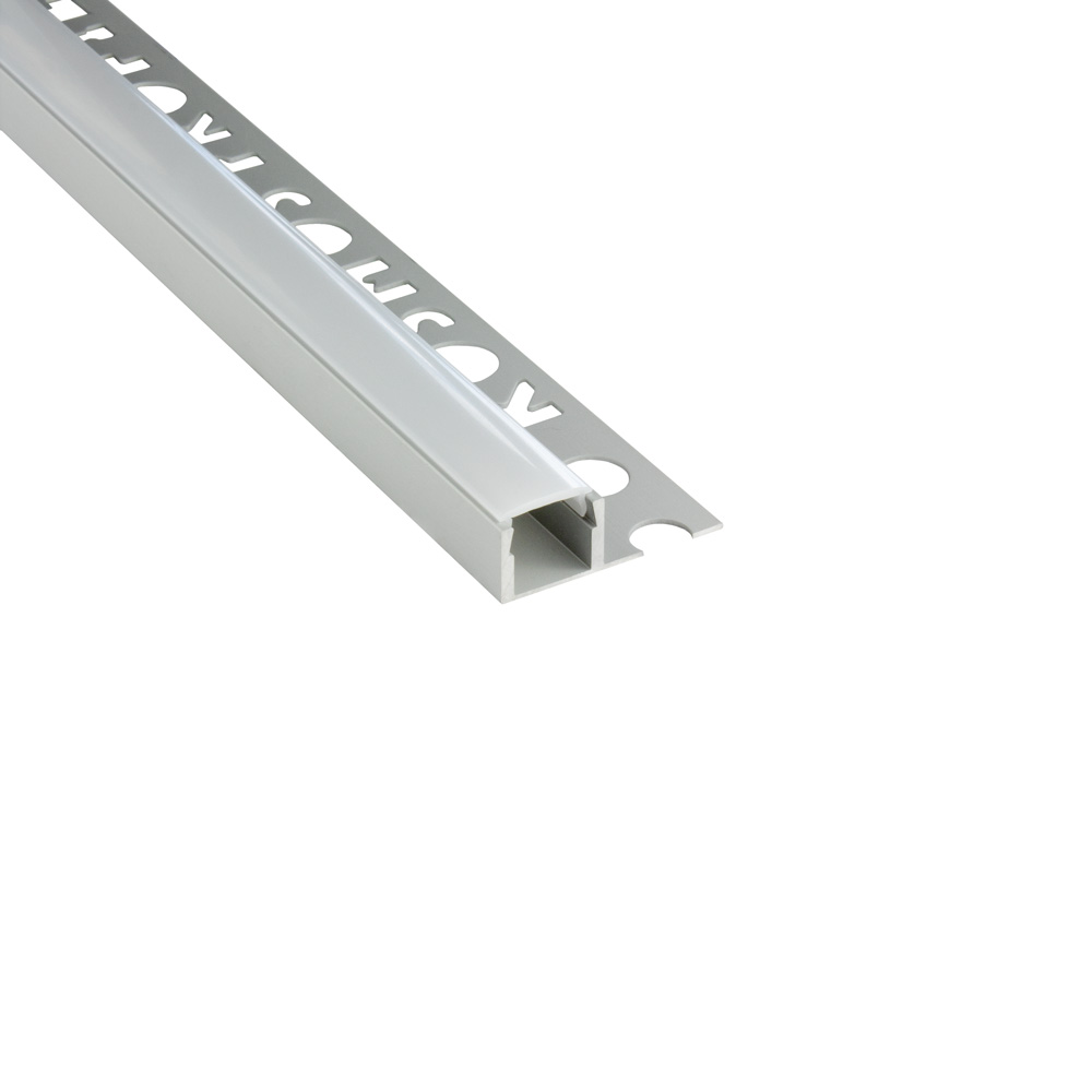 T77 LED Alu Fliesenprofil 10mm silber 1m milky T77 LED Alu Fliesenprofil 10mm silber 2m milky