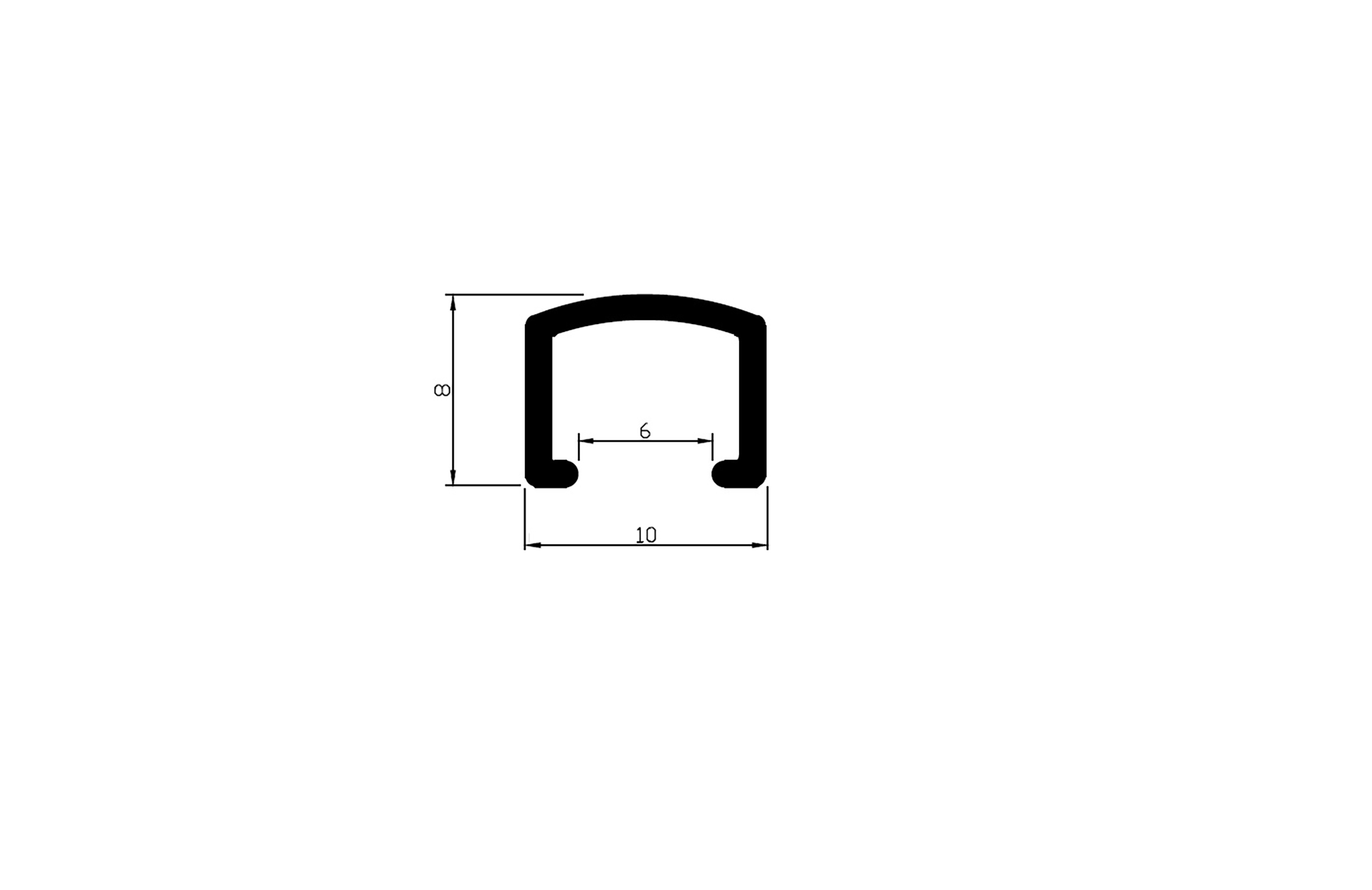 Alu U-Profil Bordüre Fliesenschiene Dekoration silber L270cm 10mm matt